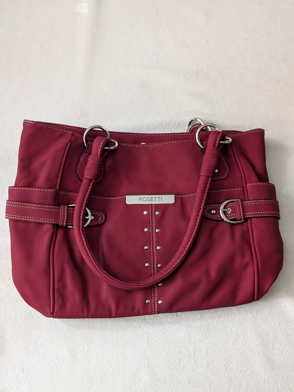 Rosetti Women's Stud-Accent Berry Red Tote Bag